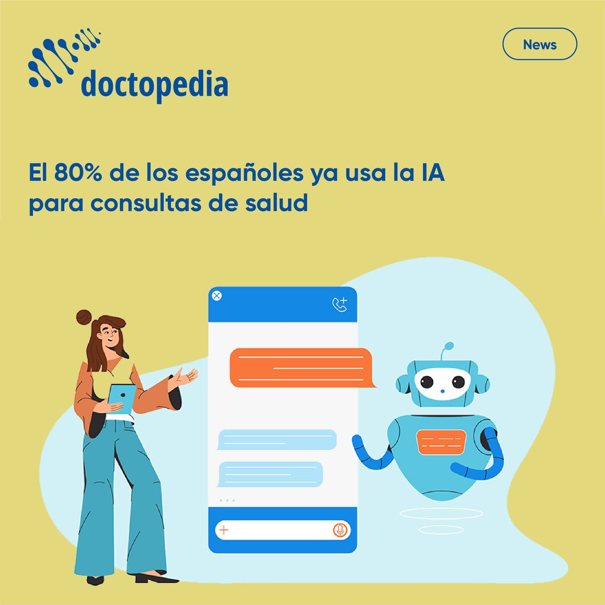 🆕🩺#Doctonews | ¿Sabías que el 80% de los españoles ya usan la IA para consultas de salud?

Un estudio reciente revela que la mayoría de la población recurre a herramientas de #inteligenciaartificial para buscar información médica o resolver inquietudes sobre su bienestar. Sin