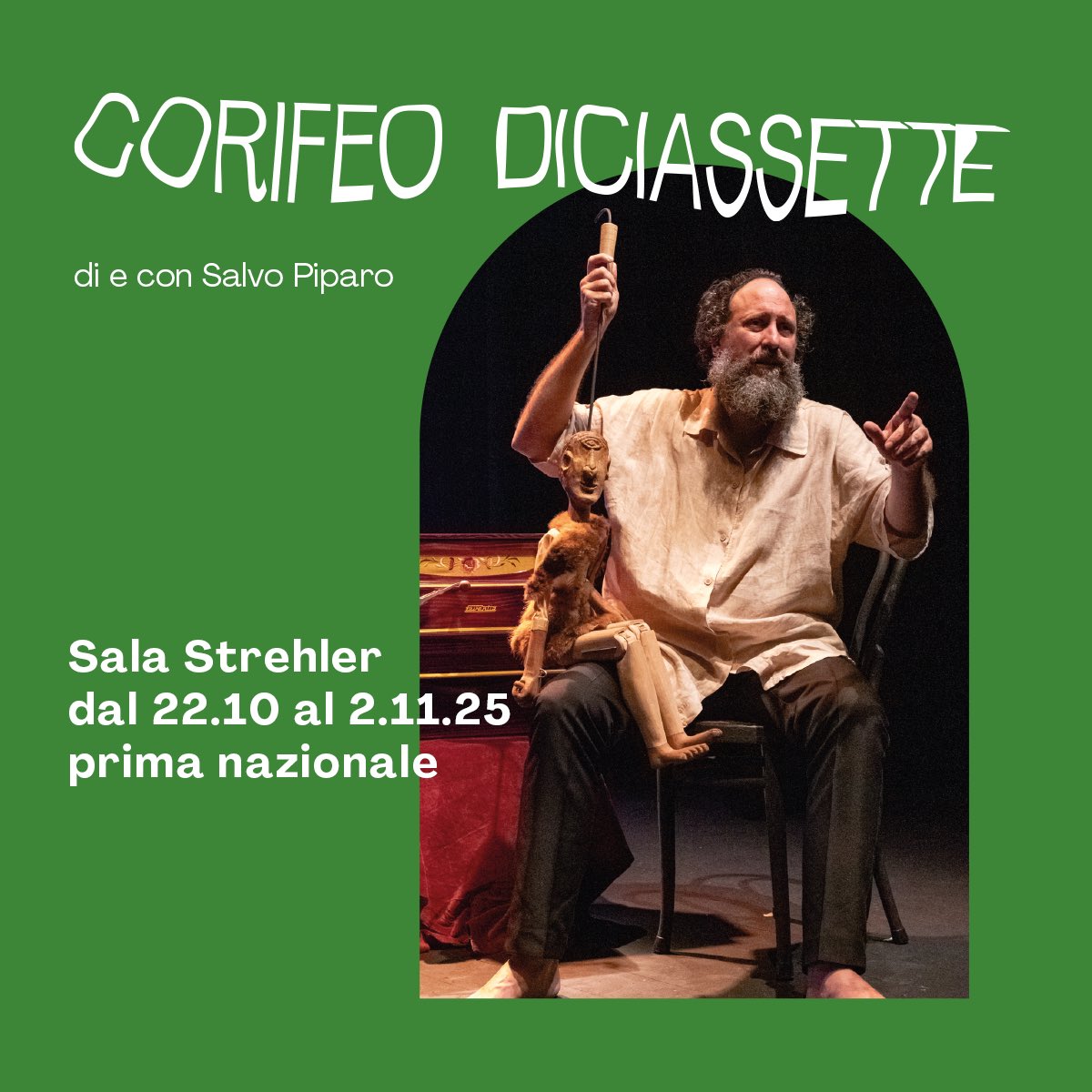 Questa sera si debutta!
Con Salvo Piparo, Egle Mazzamuto, Ornella Cerniglia. Repliche fino al 2 novembre!