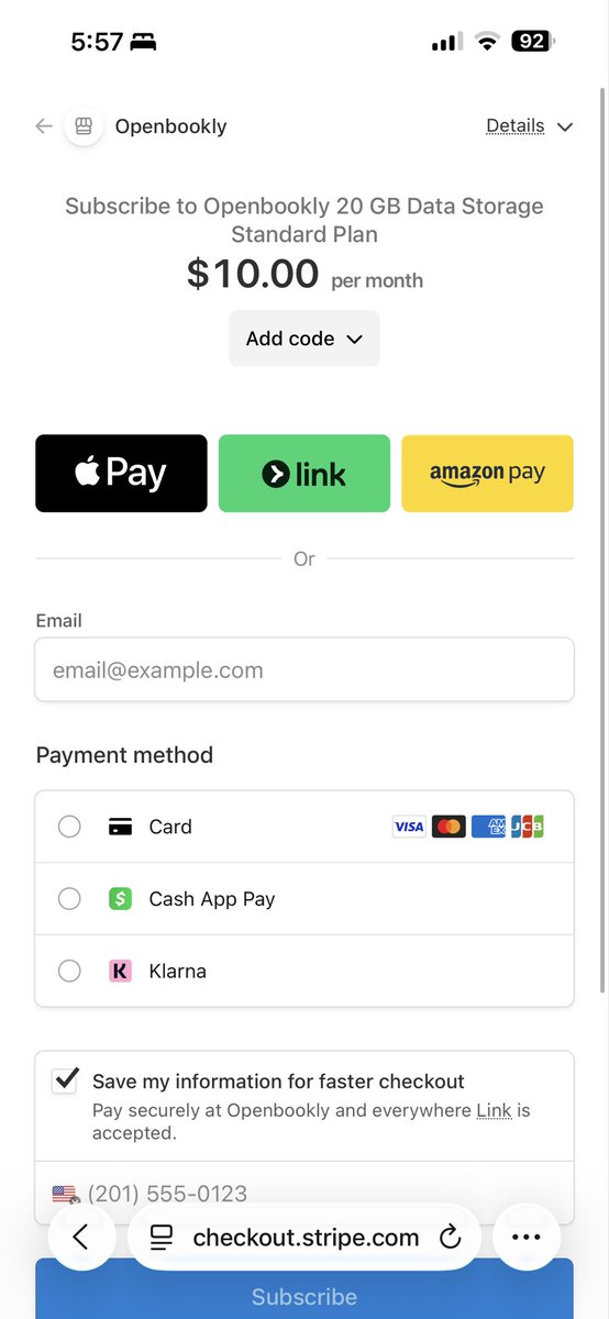 Jameszbd's tweet image. Onboarded openbookly.com with @stripe in less than 2 hours. Fantastic time to build.