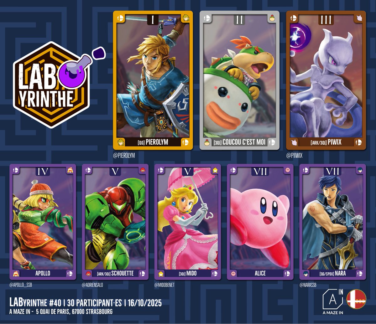 LAByrintheSmash's tweet image. Nouveau Labyrinthe ce soir, mais avant ça, voici les résultats du Labyrinthe #40 !

Félicitations à @Pierolym qui remporte son deuxième tournoi de la semaine, une fois de plus face à un Bowser Jr. mais cette fois-ci celui de Coucou C'est Moi, tous deux suivis par @Piiwix !
