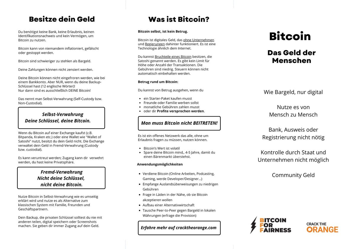 BFFbtc's tweet photo. Unser neuer @BFFbtc Meetup-Flyer ist jetzt auf Deutsch verfügbar! 🇩🇪 Ein großes Dankeschön an Christian für die Übersetzung. 

Nutzt ihn für eure Meetups, um Leute mit @PhoenixWallet und Misty @Breez_Tech vertraut zu machen. 📱 

https://t.co/S4yPJ90oKG https://t.co/EQFmZBirna