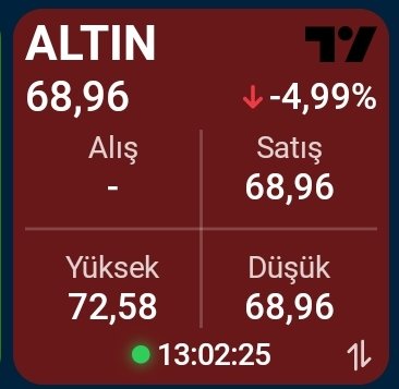 Günlük marjı 5 olan #altins sertifikası tabanda seyrini sürdürüyor.

#altins1