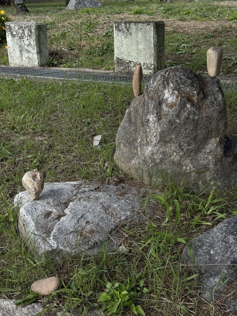 누군가 세워둔 기묘한 돌들을 마주침... 감명 깊다