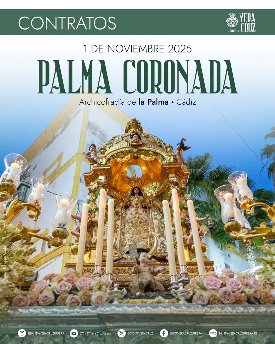 ccyttveracruz's tweet photo. | 𝐂𝐎𝐌𝐔𝐍𝐈𝐂𝐀𝐃𝐎 𝐎𝐅𝐈𝐂𝐈𝐀𝐋 | • Acompañaremos abriendo el cortejo de la Solemne Procesión de la Mística Imagen de Nuestra Señora de la Palma Coronada por las calles del barrio de la Viña el próximo 1 de noviembre.

🎺🥁 #𝙎𝙪𝙚𝙣𝙖𝙐𝙩𝙧𝙚𝙧𝙖 | @LaPalmaCadiz https://t.co/TrTb2tHrRP