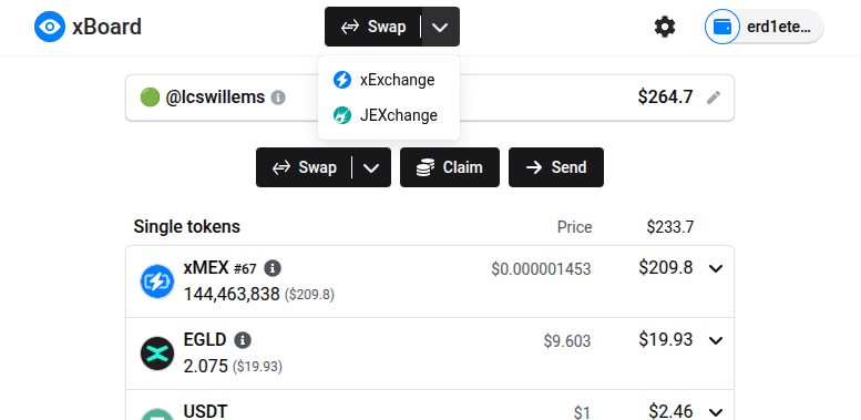 xBoard_app's tweet photo. NEW: JEXchange inside xBoard! 🤩
You need to exit xBoard to go trade on @JEXchangeDefi ? No more!
Now you can open JEXchange inside xExchange🔥
Your xBoard wallet is auto-connected in JEXchange😎
Once your trade is done, you can continue managing your wallet in xBoard👌 https://t.co/sYIrfsJWGK