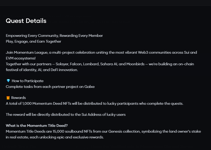 Read this tweet carefully if you into <a href="/buidlpad/">Buidlpad</a> 

Only 2 hours left for titledeed nft by <a href="/MMTFinance/">MomentumⓂ️Ⓜ️T</a> 

Go check : deed.mmt.finance
Connect your sui wallet
Connect your x

if you are not eligible for the rewards you can ask your  eligible friends to nominate  (max 3 people