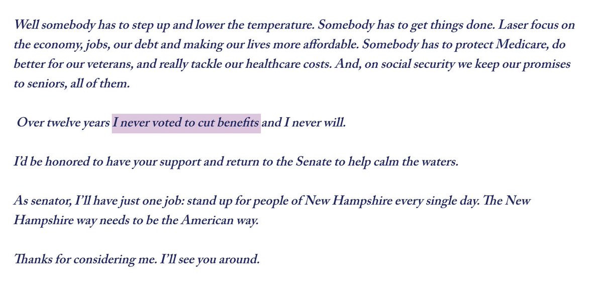 In his announcement video, Sununu says "I never voted to cut benefits."

Lmao. He proposed to cut benefits a gazillion times! He's Paul Ryan on steroids. 

#nhsen #nhpolitics