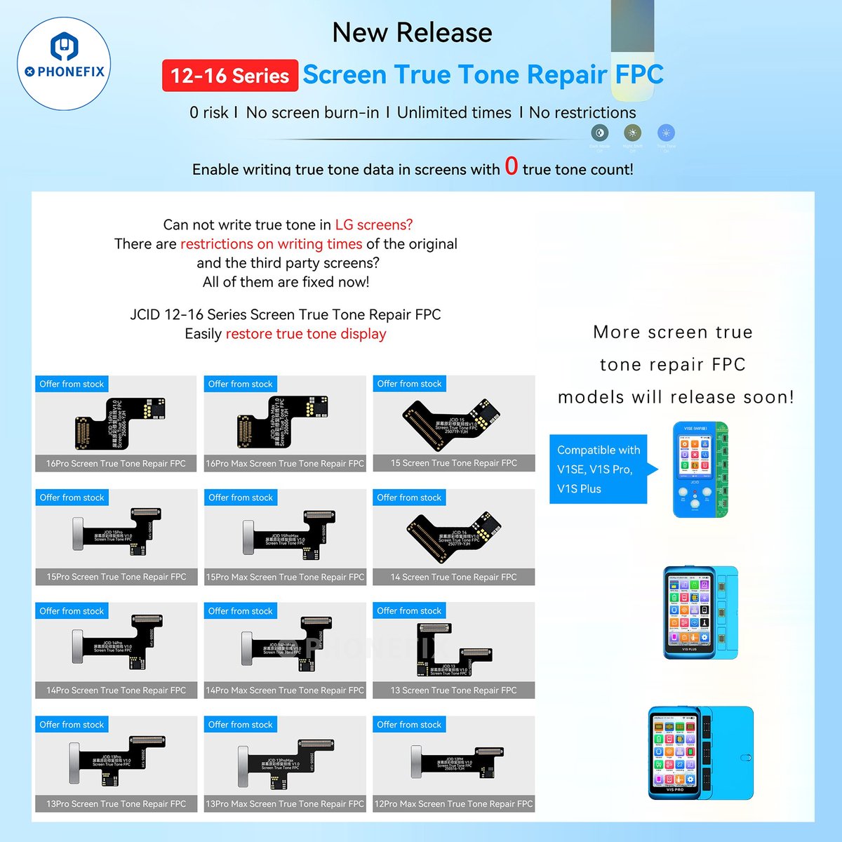 vipprogfixphone's tweet image. #JCID Screen True Tone Repair FPC for iPhone 12/13/14/15/16 Pro Max Display True Tone Function Restoration.

#jcidtools #PHONEFIX #diyfixtool #CHINAPHONEFIX #iPhonescreen #iPhonetruetone #iphonescreenrepair #iPhone16 #Iphone15 #iphone14 #iphone13 #iphone12 #mobilerepair