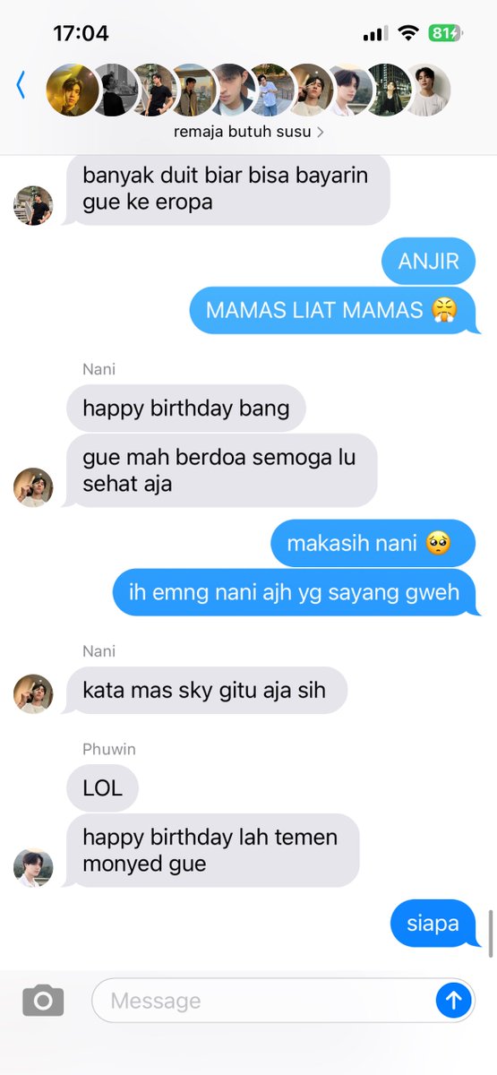 #JoongDunk few tweets au
as MasMbul from Kav. Mahogani

——— kalo mbul ultah