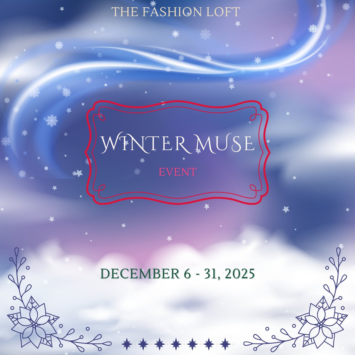 TFL_SL's tweet photo. The Fashion Loft proudly presents its 9th Annual Holiday Event, running from December 6th to December 31st.
This year’s theme, "Winter Muse," invites you to showcase your holiday spirit. #SecondLife 

Apply Today: https://t.co/8BgAYBLi9O https://t.co/a6dZyt1qQL