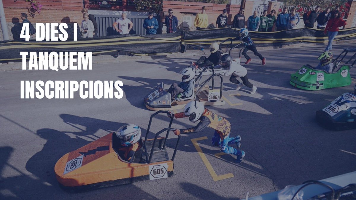 ‼️SOM A 4 DIES DE TANCAR LES INSCRIPCIONS‼️

A què espereu?

🏎️ Us podeu apuntar fins al 26 d'octubre a les 23:59h ⬇️⬇️⬇️
kartsdecoixinets.org/inscripcions-4…

#SantJust #kartsdecoixinets #BaixLlobregat