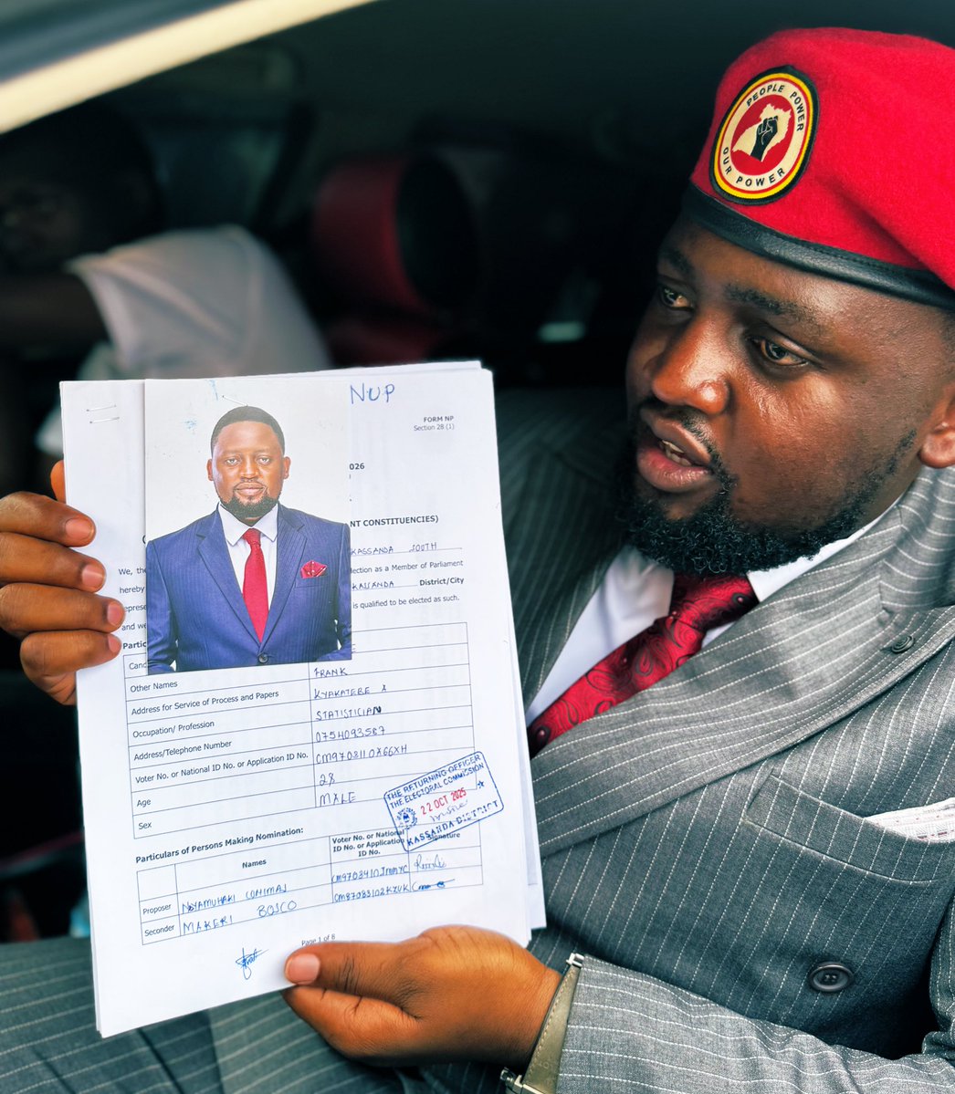 Comrades we are duly nominated to represent Kassanda South in the 12th parliament.

Thank you God 👏🏿👏🏿👏🏿

#kassandasouthkuntiiko
#protestvote2026