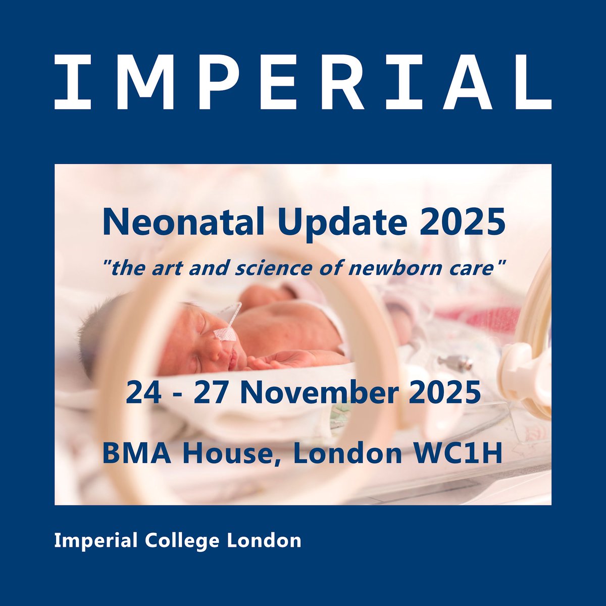 Just over a month to go until #neonatalupdate2025

Join us <a href="/BMAHousevenue/">BMA House</a> for 4 days of cutting-edge science, clinical insight and professional networking.
Hear from leading expert and innovators in #neonataology

bit.ly/NeonatalUpdate…

<a href="/ImperialMed/">Imperial Medicine</a> <a href="/RCPCHtweets/">RCPCH</a> <a href="/ESPR_ESN/">European Society for Paediatric Research (ESPR)</a>