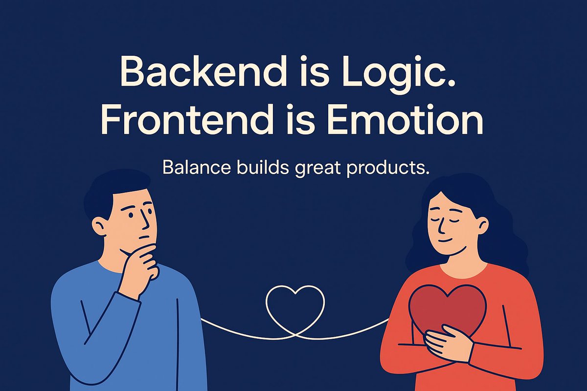 okwudilionyido's tweet image. Backend is logic.
Frontend is emotion.
Logic makes it work. Emotion makes people stay.
Great apps balance both.
#FullStackDev #UIUX #WebDevelopment #ProductDesign