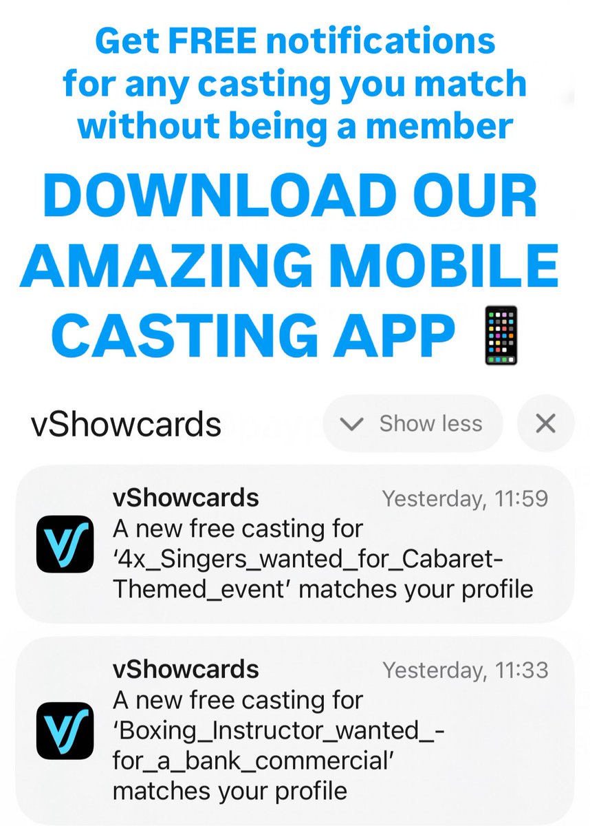 vshowcards's tweet photo. Stop searching for castings!

Get FREE notifications for jobs that match your casting type!

You don’t have to be a member 🎉🎬 https://t.co/mNo0NB9qwu