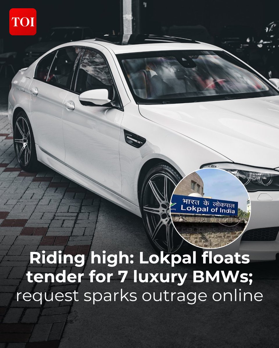 timesofindia's tweet photo. India’s top ombudsman, the #Lokpal, has stirred controversy by issuing a tender for #BMWs, ironically inviting suspicions of the very corruption the body was created to prevent.
More details 🔗 https://t.co/iqvvgczOi5 https://t.co/1zDQsAC5ec