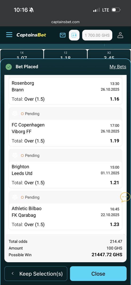 REDHOOD_1111's tweet image. CAPTAINSBET 🇬🇭 
Solid 200+ odds over 1.5 acre 

📶Booking code - ( 15596679 ) 

Register captainsbet here- Link - captainspartners.com/processing/cli…

Promo code - REDHOOD22