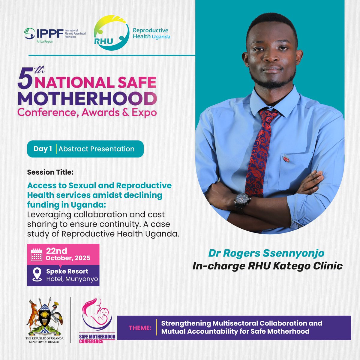 Our very own Dr. <a href="/ssennyonjoRoger/">Rogers Ssennyonjo, MD🇺🇬</a> will be presenting his abstract today (22nd October, 2025) titled:

“Access to Sexual and Reproductive Health Services Amidst Declining Funding in Uganda — Leveraging Collaboration and Cost Sharing to Ensure Continuity: A Case Study of