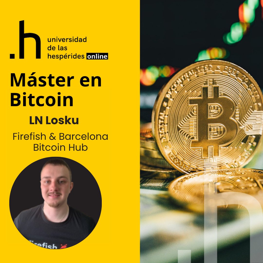 Alvaro_DMaria's tweet image. Se suma al Máster de Bitcoin @lightninglosku embajador de Firefish, que nos dará una masterclass sobre préstamos colateralizados con Bitcoin. También es el cofundador del Barcelona Bitcoin Hub, que se suma como entidad colaboradora @bcnbtchub 🫡