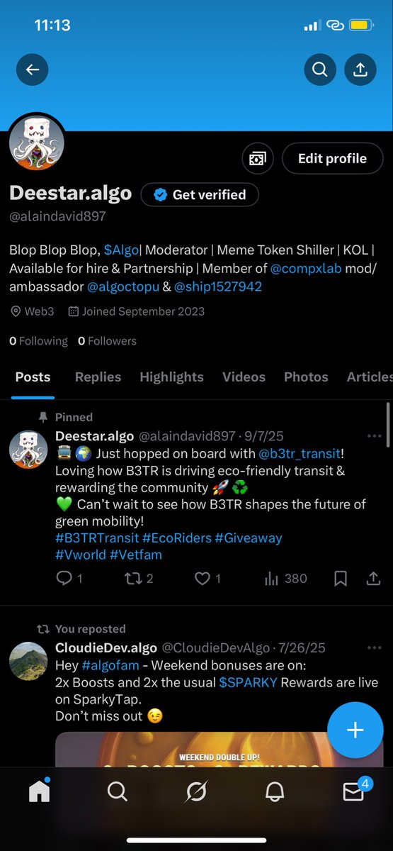 Deestar_algo's tweet image. Gm algorand buddies
Former X account is suspended kindly follow back algo fam
#algo #algofam #web3