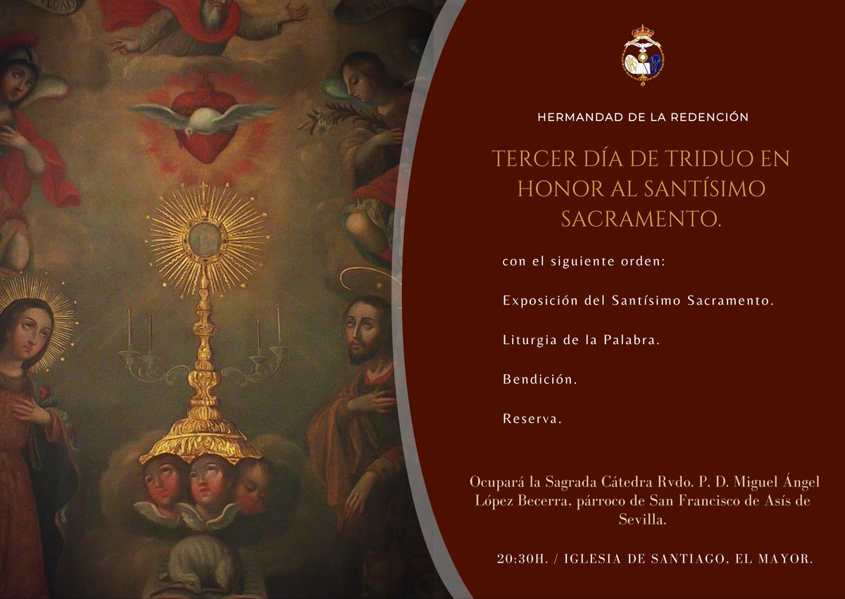 ᴛᴇʀᴄᴇʀ ᴅɪ́ᴀ ᴅᴇ ᴛʀɪᴅᴜᴏ ᴇɴ ʜᴏɴᴏʀ ᴀʟ ꜱᴀɴᴛɪ́ꜱɪᴍᴏ ꜱᴀᴄʀᴀᴍᴇɴᴛᴏ. 

#CristoentreNosotros