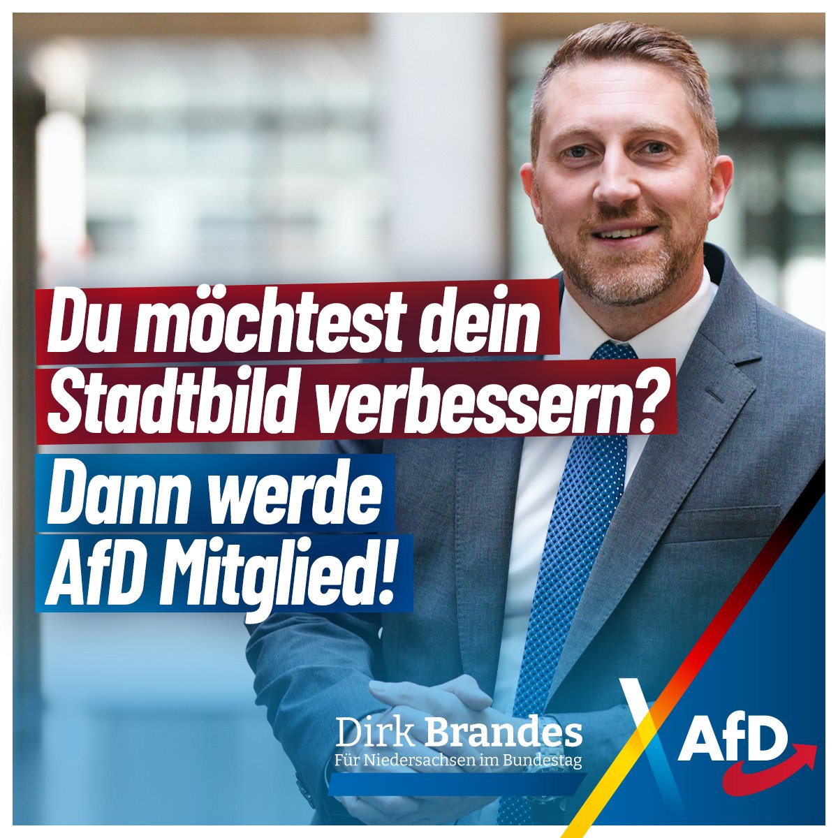 Du möchtest dein Stadtbild verbessern? Dann werde  AfD Mitglied! 💙
