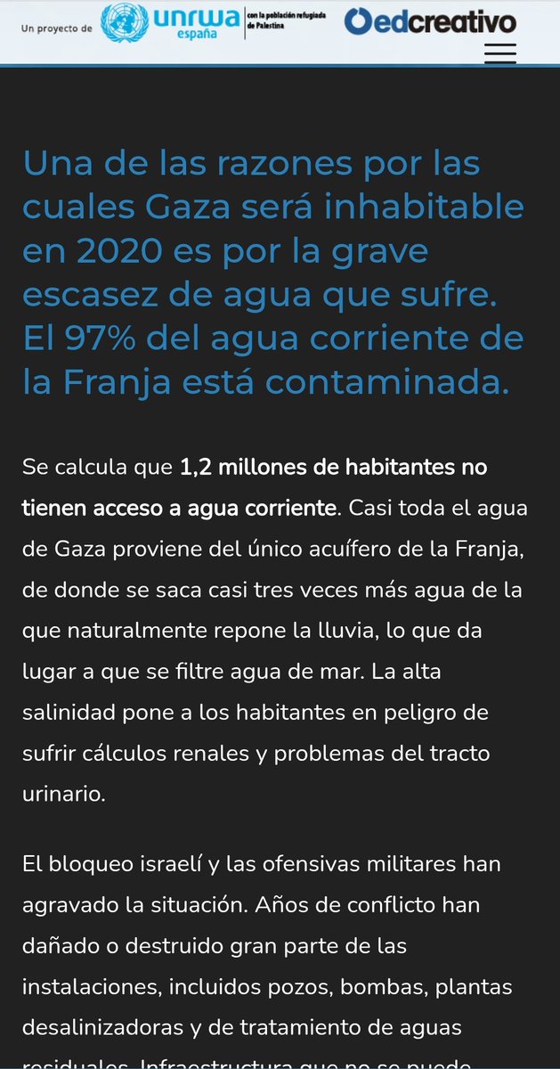 <a href="/lcmondino_/">Luciano Mondino</a> Grotesca tu mentira.
Las tuberías construidas por Isr@el IBAN DIRECTAMENTE A LOS KIBUTS QUE RODEAN GAZA PARA REGAR LOS CAMPOS. 
ISR@EL ROBABA LAS AGUAS SUBTERRÁNEAS DE GAZA.
 La UNRWA dijo q Gaza será inhabitable en 2020 pq el 97% del agua era contaminada.
¿ 7.000 $ ??