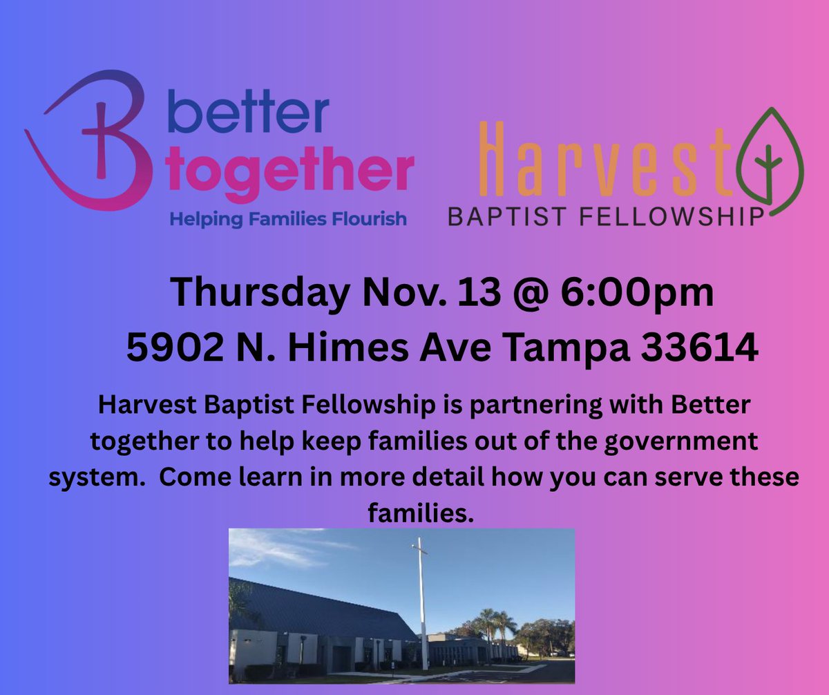 We hope you will join us.   Here is a link to their website to learn more. bettertogetherus.org