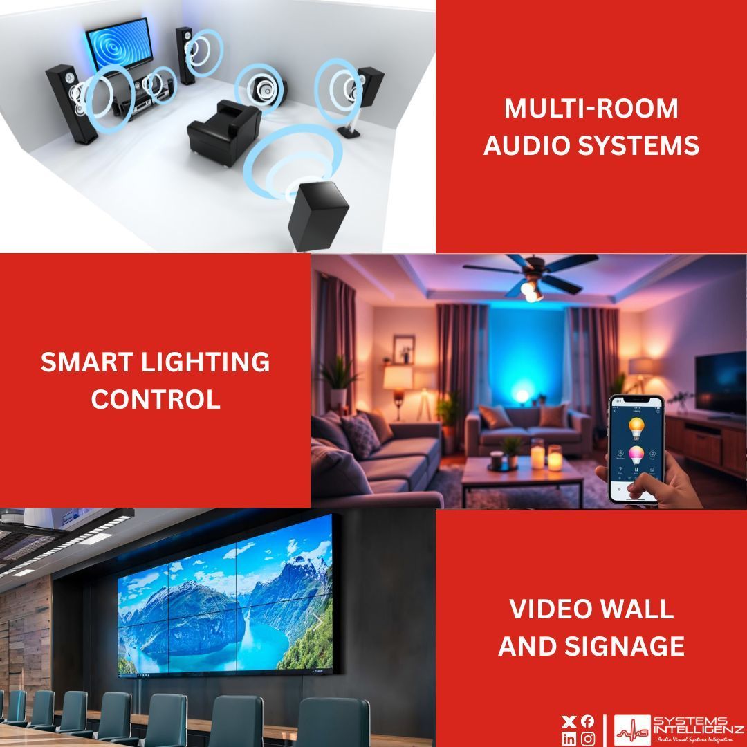 SysIntelligenz's tweet image. The Intelligent Environment is Here. 💡🔊

Systems Intelligenz engineers immersive experiences with advanced Multi-Room Audio Systems for perfect sound and intuitive Smart Lighting Control for ideal ambiance. 

Our Video Walls and Digital Signage create impactful visuals for use.
