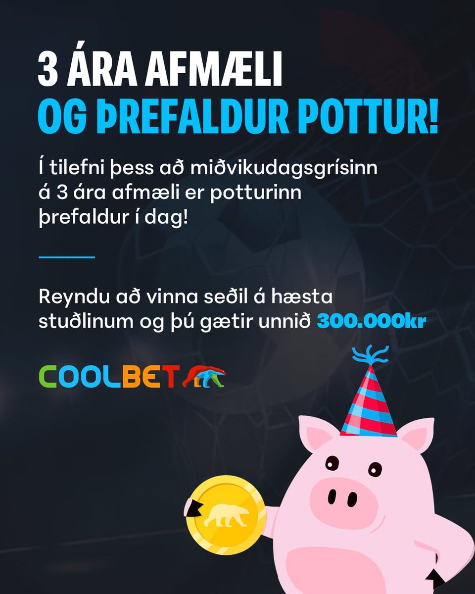 ÞREFALDUR POTTUR Í DAG

coolbet.com/is/midvikudags…