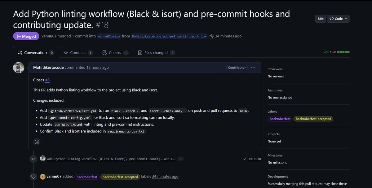 MohitLearning's tweet image. One step at at time, ladies and gentlemen💪

#OpenSource #hacktoberfest