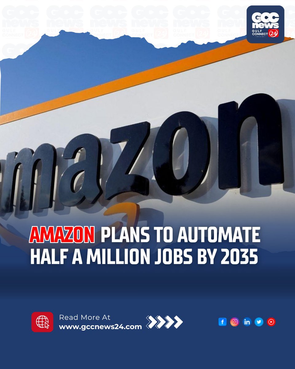 gccn24's tweet image. Amazon to automate 500K+ warehouse jobs by 2035, creating new tech roles  while boosting efficiency with robotics. 
.
Read more: gccnews24.com/amazons-bold-a… 
.
#AmazonAutomation #WarehouseRobots #FutureOfWork