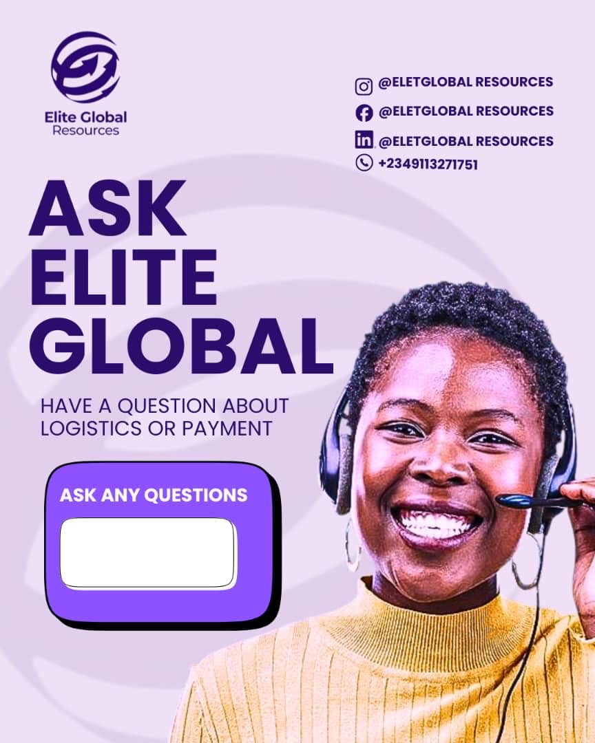 eliteglobal_sp's tweet photo. Got a question about payments or logistics? 💬
Ask away — we’re here to help, on time, every time.
#AskEliteGlobal #EliteGlobalResources #CustomerCare https://t.co/eL3uh6HNJs