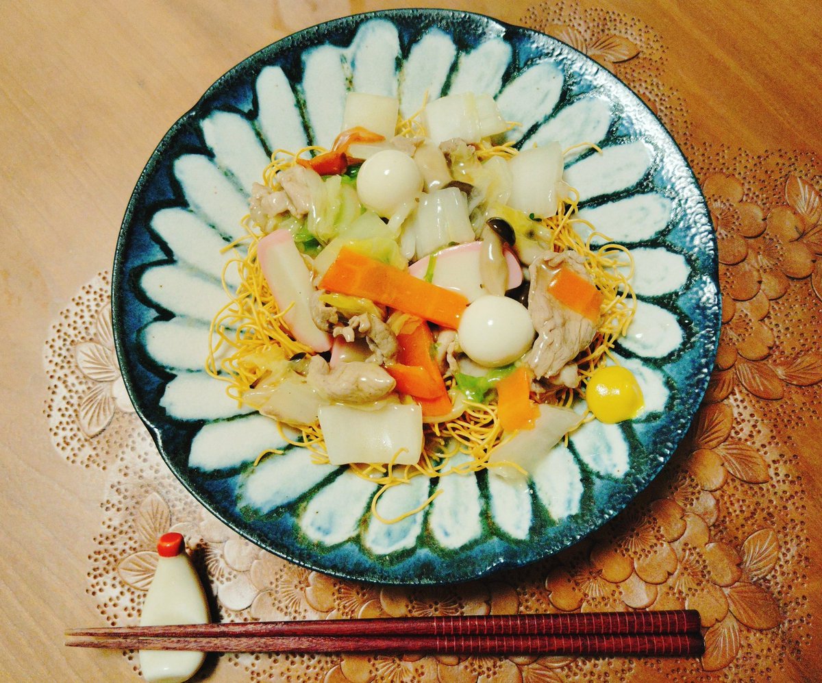 夕飯は皿うどん。夫作。
#おうちごはん