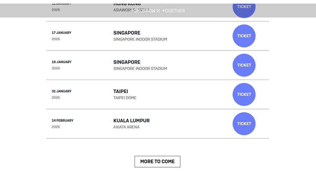 i believe in act tomorrow additional tour date for jakarta as long as the 'more to come' section is not gone yet