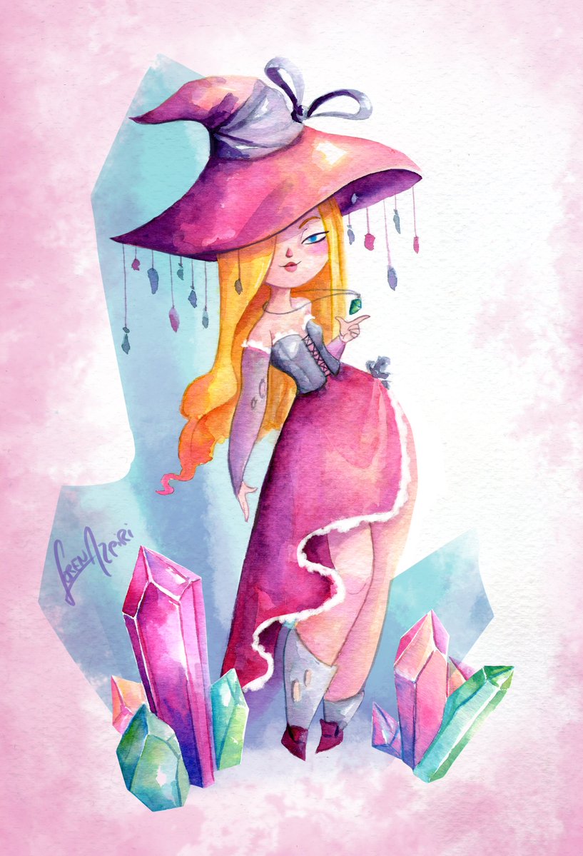 Nunca me dio por las brujas, pero ahora no puedo parar!  Na más que brujas de aquí a Halloween. Esta bruja es experta en cristales mágicos, pero no es de fiar. Por mucho que te prometa no la escuches y sal de ahí mientras tengas forma humana!