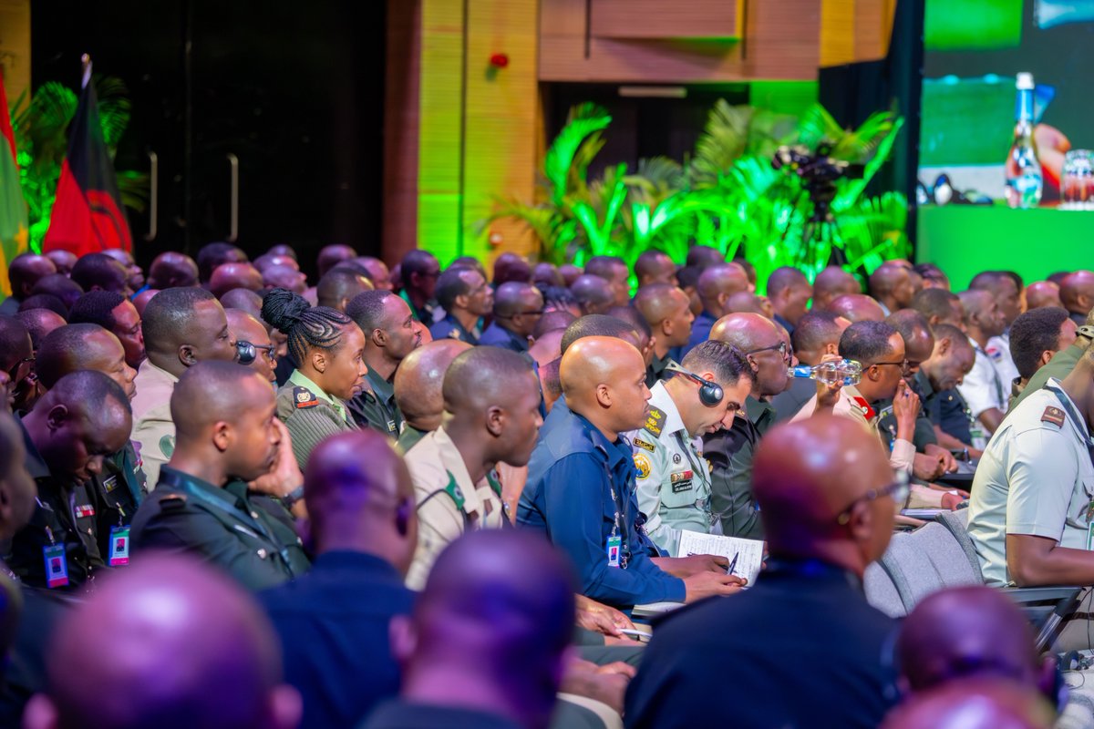 RwandaMoD's tweet photo. On the second day of the Land Forces Commanders Symposium, taking place at Intare Arena, Kigali, the third session focused on the theme: “Cementing Civil-Military Cooperation through Citizen Outreach Programs.”
Panelists underscored the military’s role in community development as a cornerstone of lasting peace and security. They emphasized that military-led outreach initiatives significantly contribute to the well-being of citizens, foster public trust, strengthen civil-military relations, and promote human security and development.
The session was moderated by Mrs. Chidi Blyden, Principal and Founder of Culturally Bound Consulting, former Deputy Assistant Secretary of Defense for African Affairs at the U.S. Department of Defense under the Biden Administration. Speakers included Lieutenant General Kayanja Muhanga, Commander of Land Forces of the Uganda People's Defence Forces; Major General Chikunkha Harrison Elijah Soko, Army Commander, Malawi Defence Forces; and Commissioner General Felix Namuhoranye, Inspector General of Rwanda National Police.
