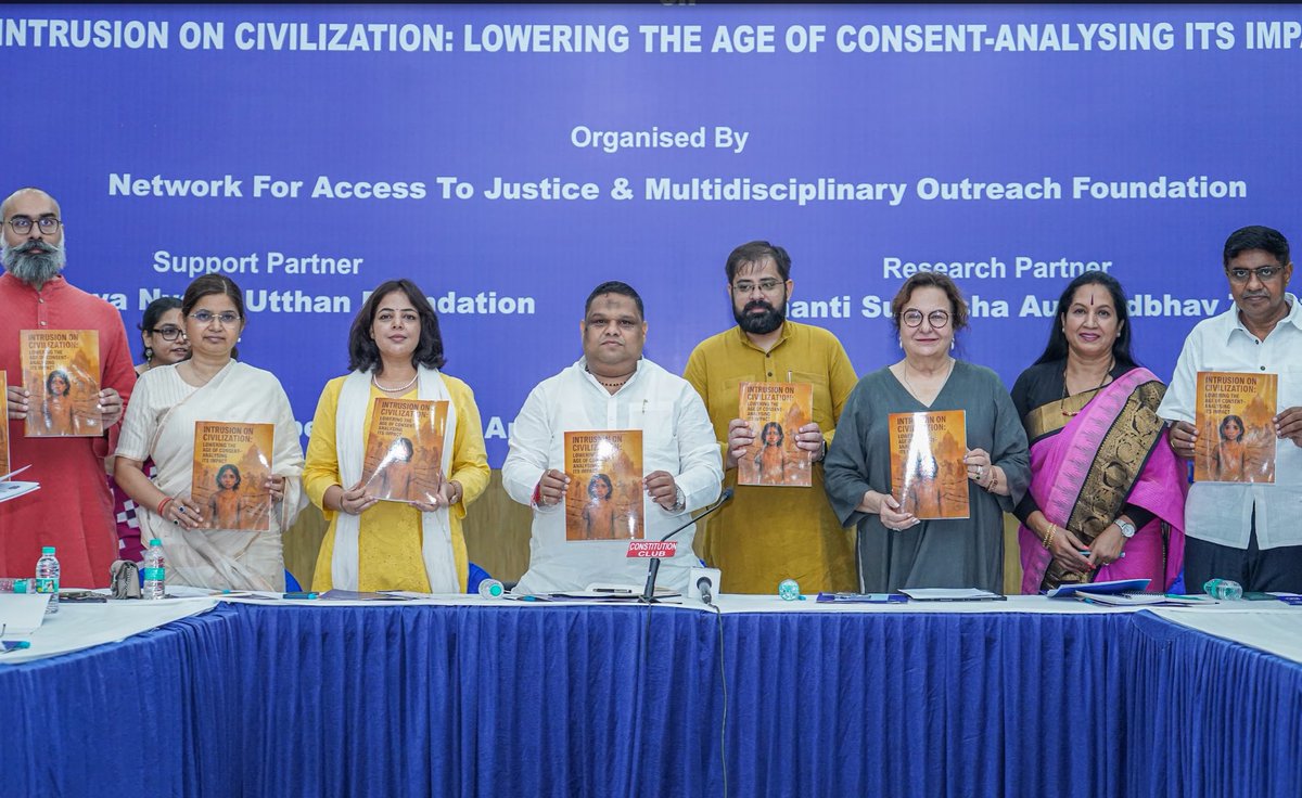 sewanyaya's tweet image. A Major Civilisational Pushback by Sewa Nyaya Utthan
Our fight against attempts to lower the age of sexual consent from 18 to 16 through Supreme Court - a move that would have endangered millions of minors - has seen remarkable impact.
11 counter petitions have now been filed…