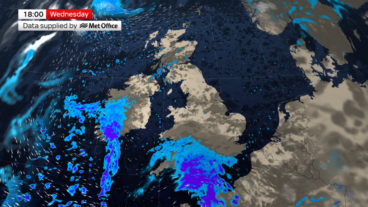 Fine for most, with near average temps, but SW of Ireland &amp; SW of England wet to end the afternoon, windy near SW coasts. Windy far N too, and a scattering of showers N Ireland &amp; Scotland. 
For your local forecast - news.sky.com/weather