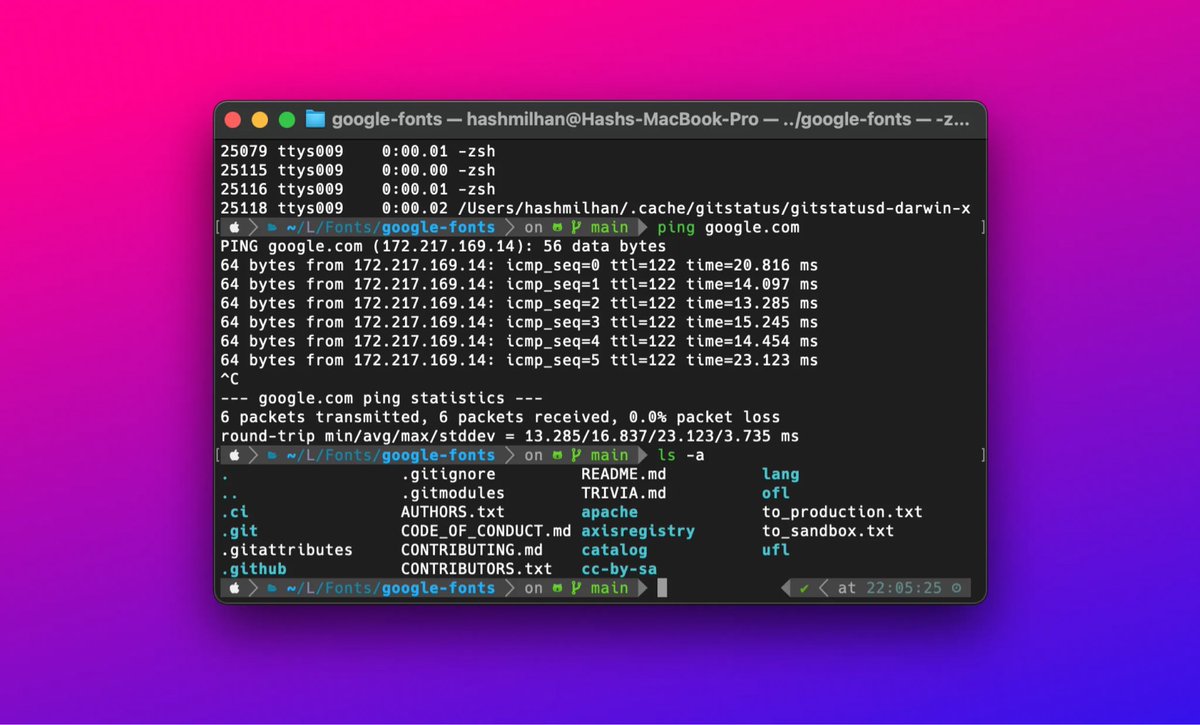 Mohit199thd's tweet photo. @krishdotdev Oh-my-zsh solves the problem https://t.co/a32xMK9iWT