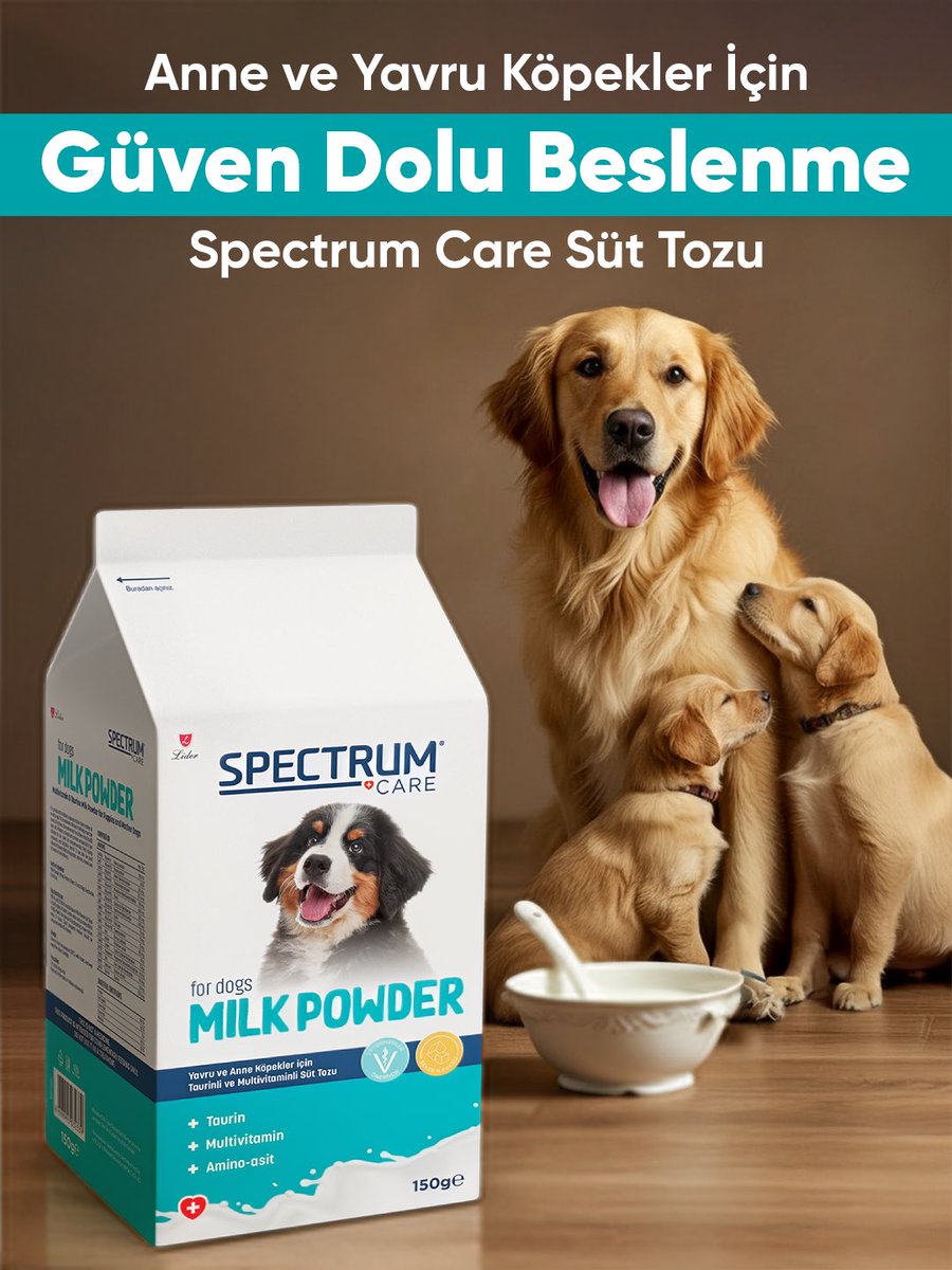 SpectrumMama's tweet image. Vitamin, mineral, protein ve yağ dengesine sahip Spectrum Care Köpek Süt Tozu, 1-90 günlük yavruların ve hamile/emme dönemindeki annelerin tüm ihtiyaçlarını karşılamaya yardımcı olur.

#spectrum #spectrumcare #süttozu #pati #pet #petfood #yavruköpek #puppy #milkpowder