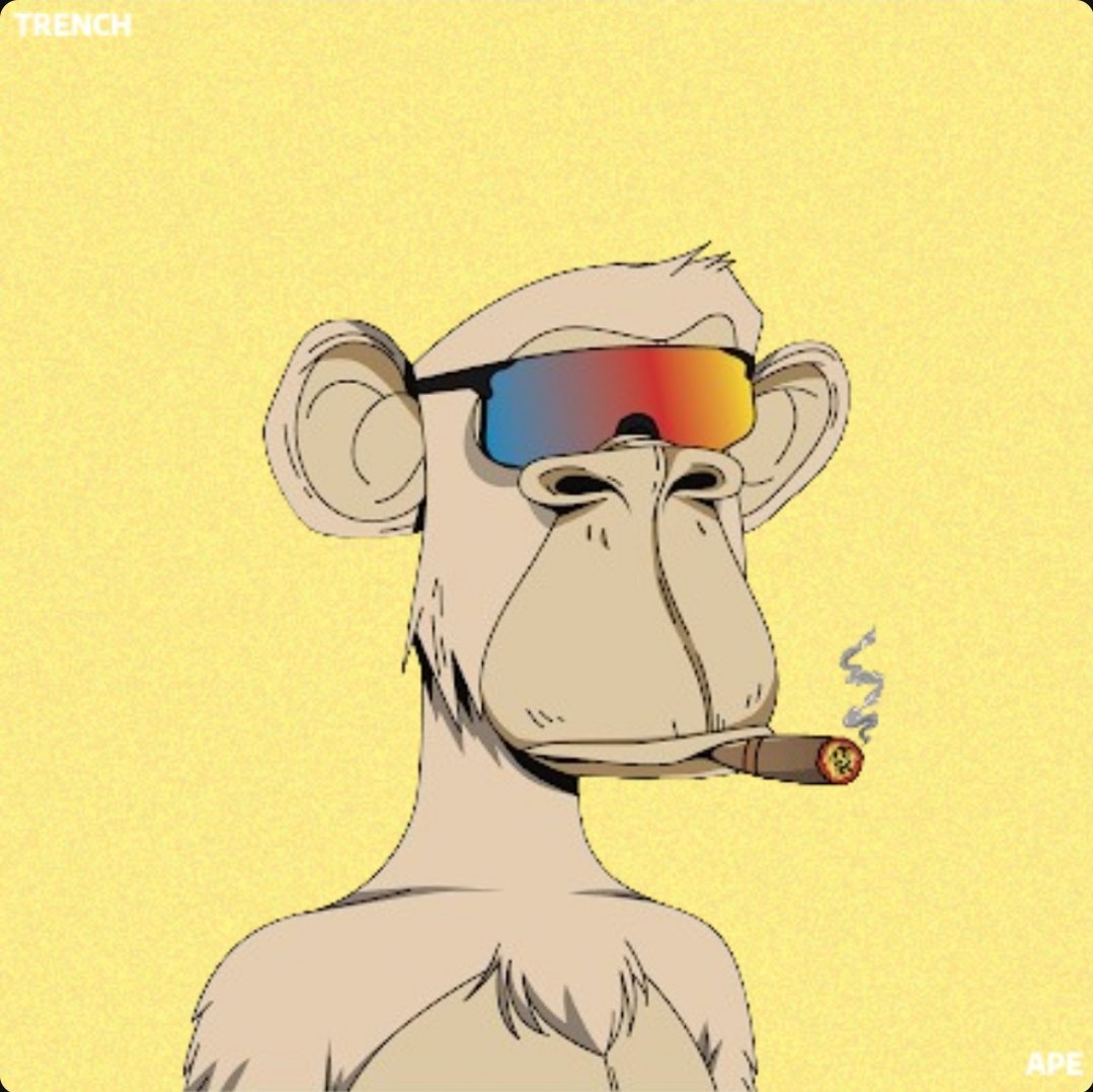 THE_MrWen's tweet image. Trench Ape Of The Day.
Day 16:

No clothes, sunglasses and cigar. There's never a dull Ape 🤣

@trenchapesolana

--
MINE Bitcoin Remotely:
&amp;gt;&amp;gt; x.com/THE_MrWen/stat…
--
#SOLANAPROJECTS #NFTs #NFTCommunity #NFTArt #NFTdrops #NFTshill #SolanaNFTs