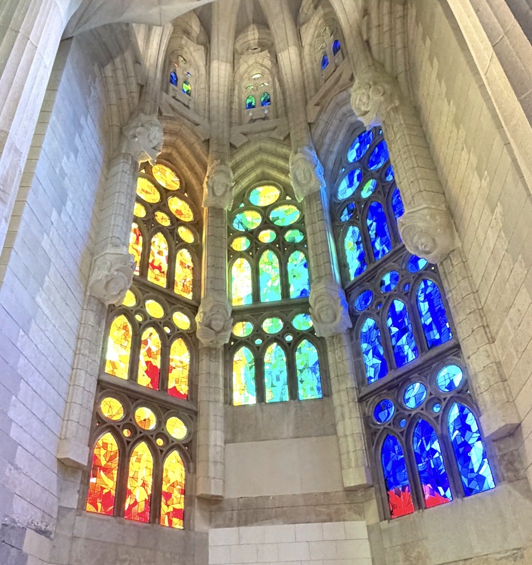 Gaudi’s use of color and light in the Basilica Sagrada Família, Barcelona, is stunning.