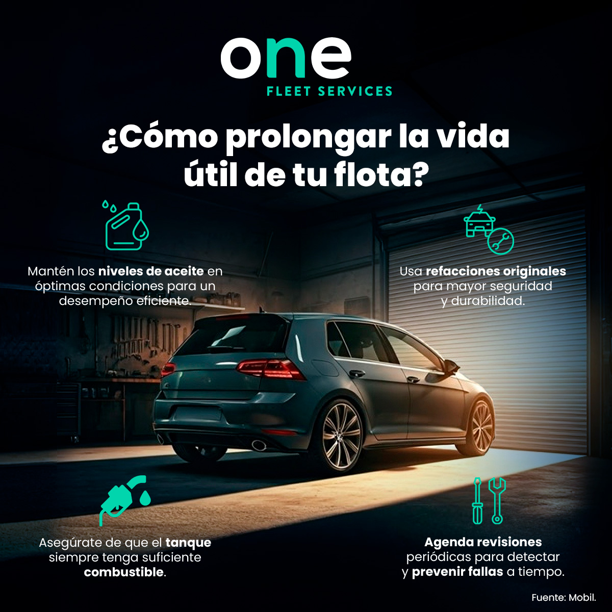 OneFleet's tweet photo. El cuidado constante mantiene el rendimiento de tu flota a largo plazo. Toma nota de estos consejos clave.🚗💯

#OneFleetServices https://t.co/3ctHizW2Gu