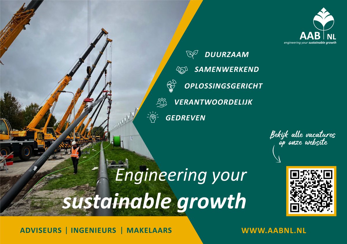 Wij werken aan grootschalige warmtenetten. In glastuinbouwgebieden zijn er al veel aangelegd of zijn nog in ontwikkeling. En er komt nog (veel) meer... wil jij ook betrokken zijn bij dit soort gave projecten? 👉 aabnl.nl/werkenbij van inventarisatie tot realisatie