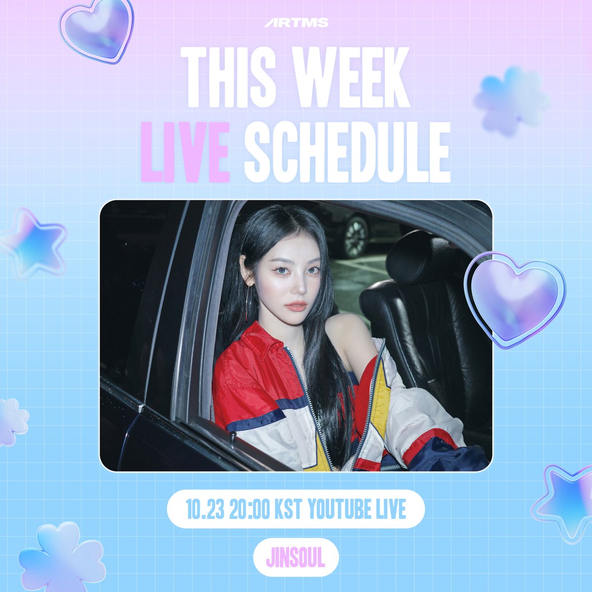 official_artms's tweet photo. ARTMS
This Week’s Live Schedule

〈Ring of Chaos〉 발매 기념 라이브
Let’s Dive into the Chaos with JinSoul💙
🗓️ 10.23 20:00 KST
💖 JinSoul
🔗 https://t.co/Q5BOEdQME0

#ARTMS #OURII
#JinSoul https://t.co/cYDsrBoQzN