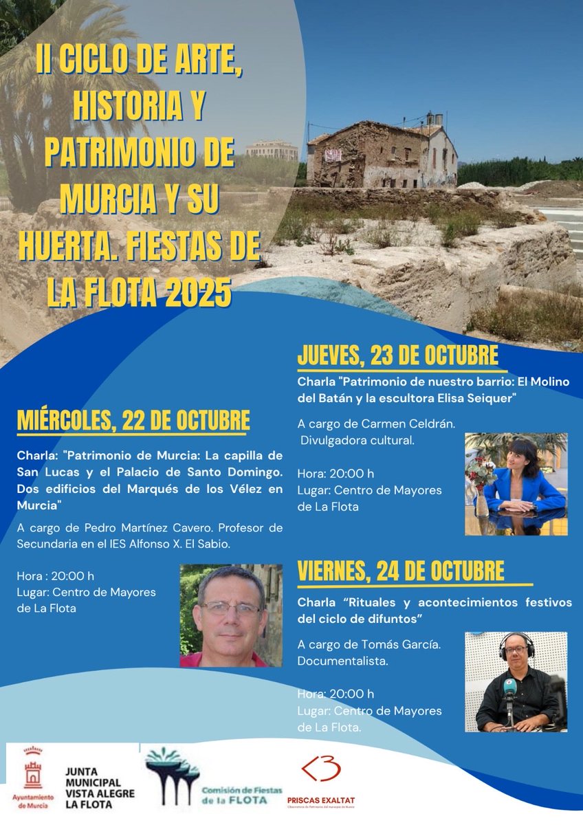 He preparado una conferencia sobre el patrimonio de #Murcia, os pido por favor que me ayudéis a difundir el cartel, muchas gracias a todos. Ven que te lo cuento.