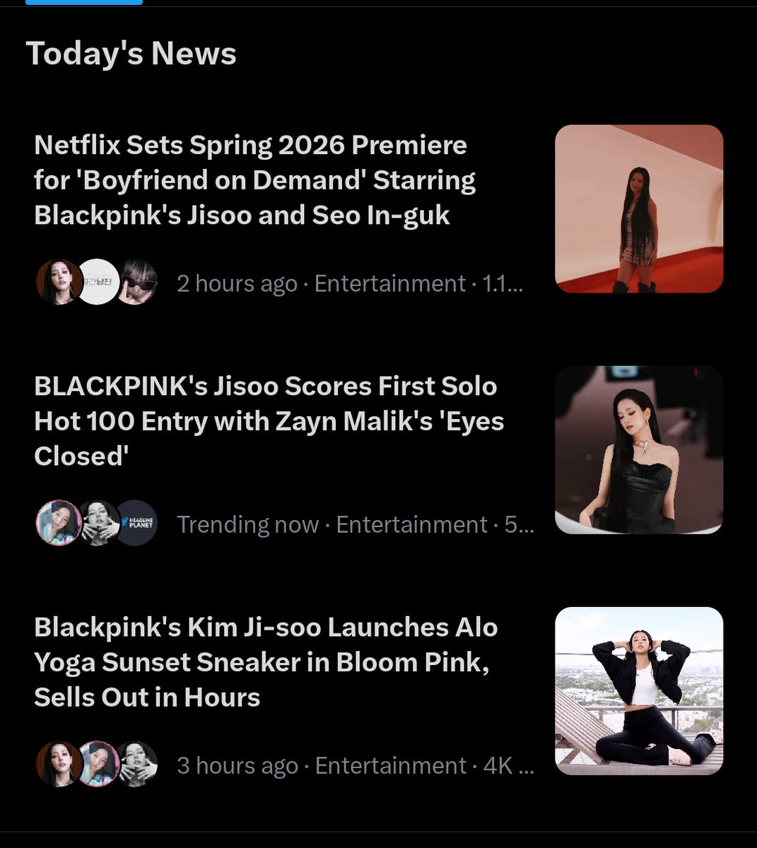 detailjisoo's tweet image. Trending in three jobs??? Jisoo is so iconic 😭😭