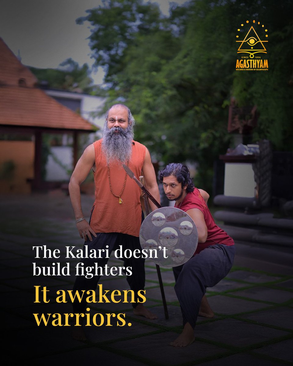 Gurukkal1's tweet image. Step onto the Warrior Path.
Kalaripayattu isn’t just an ancient martial art it’s a Mind-Body discipline that builds strength, focus, and inner balance.
Train the body, calm the mind, awaken the spirit.

Explore this ancient wisdom with Agasthyam. ⚔️

#Kalaripayattu #WarriorPath