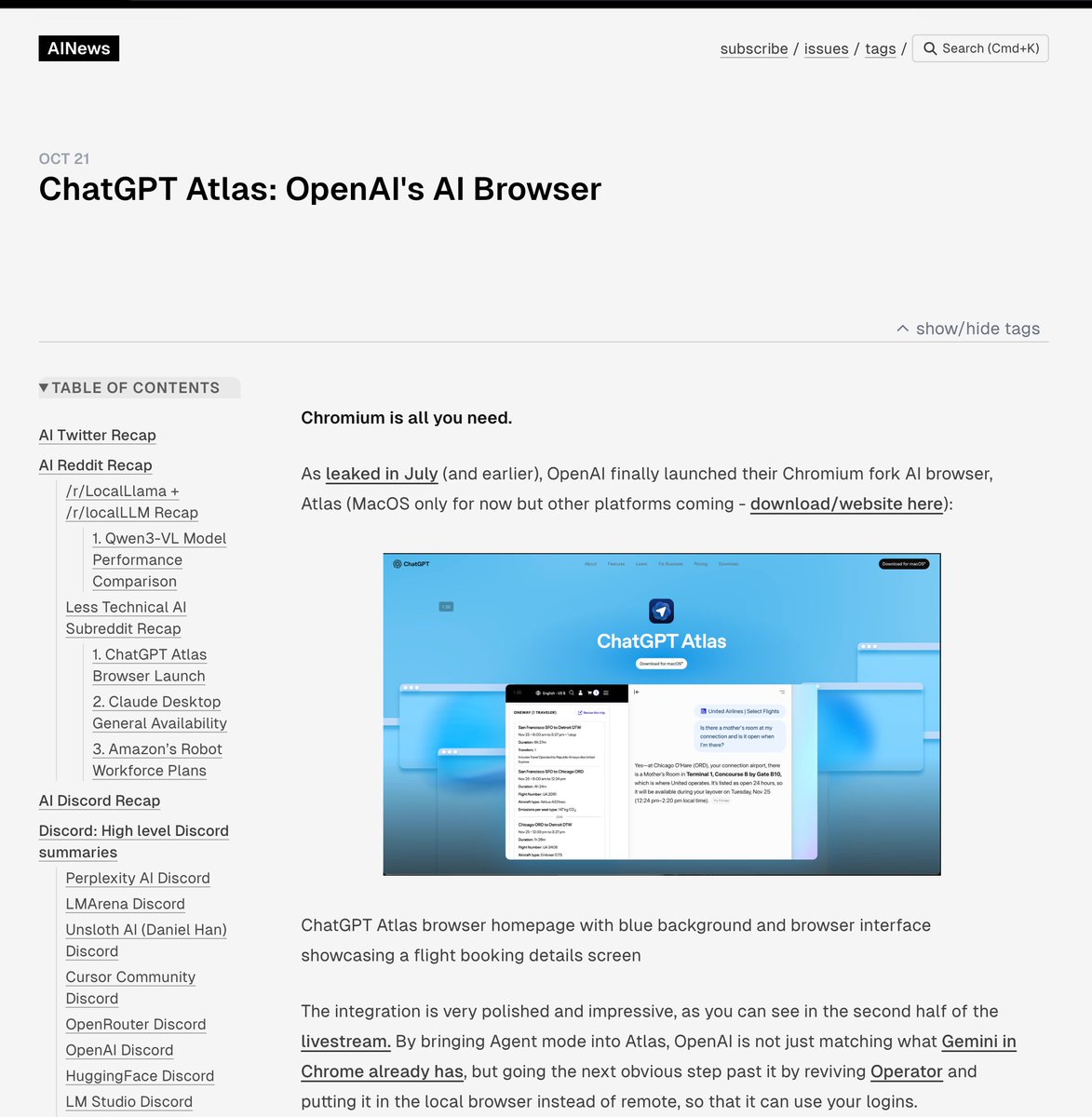 Smol_AI's tweet image. [21 Oct 2025]

ChatGPT Atlas: OpenAI's AI Browser

news.smol.ai/issues/25-10-2…

congrats OpenAI!